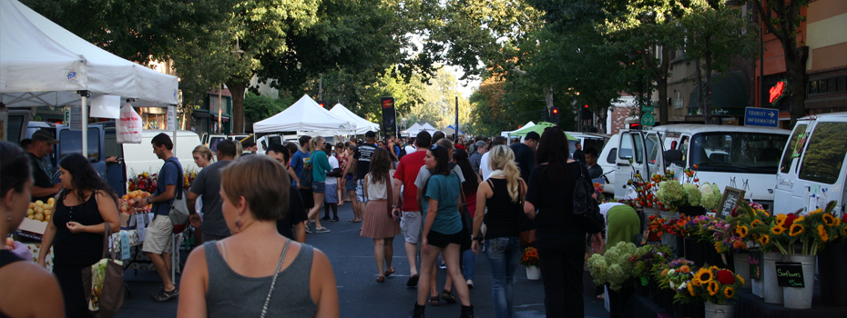 Downtown Chico - Chicoans enjoying the Thursday Night Farmer's Market